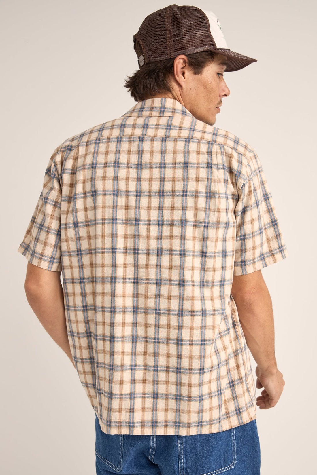 RHYTHM - Check SS Shirt in Natural