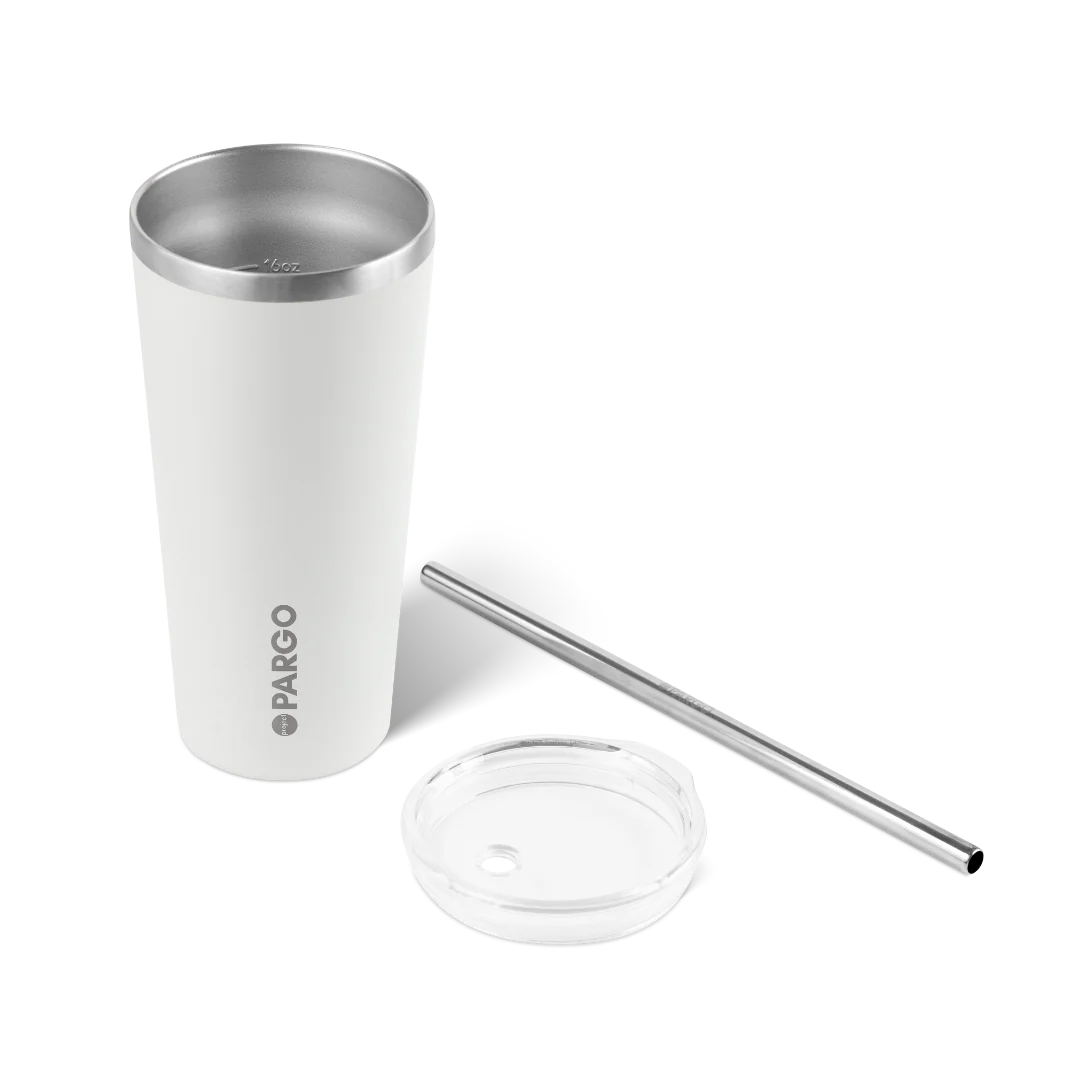 Project PARGO - 20oz Insulated Cup w/stainless Straw in Bone White