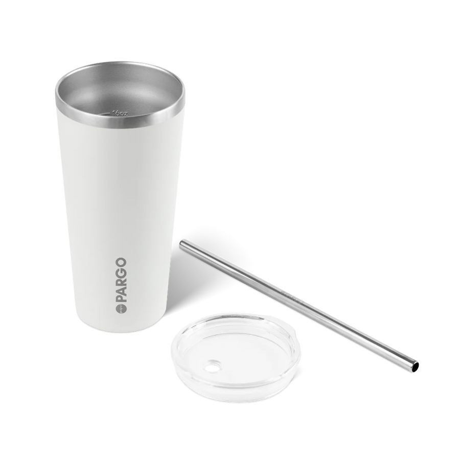 Project PARGO - 20oz Insulated Cup w/stainless Straw in Bone White
