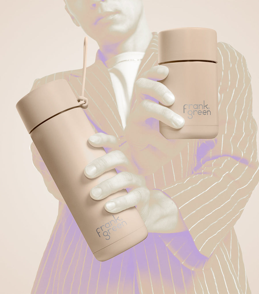 Frank Green - LIMITED EDITION 34oz Stainless Steel Ceramic Reusable Bottle in Soft Stone
