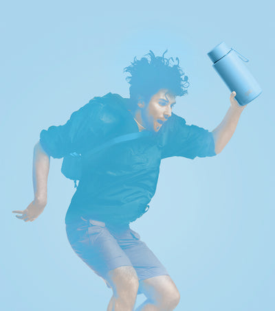 Frank Green - LIMITED EDITION 1 Litre Stainless Steel Ceramic Reusable Bottle in Sky Blue