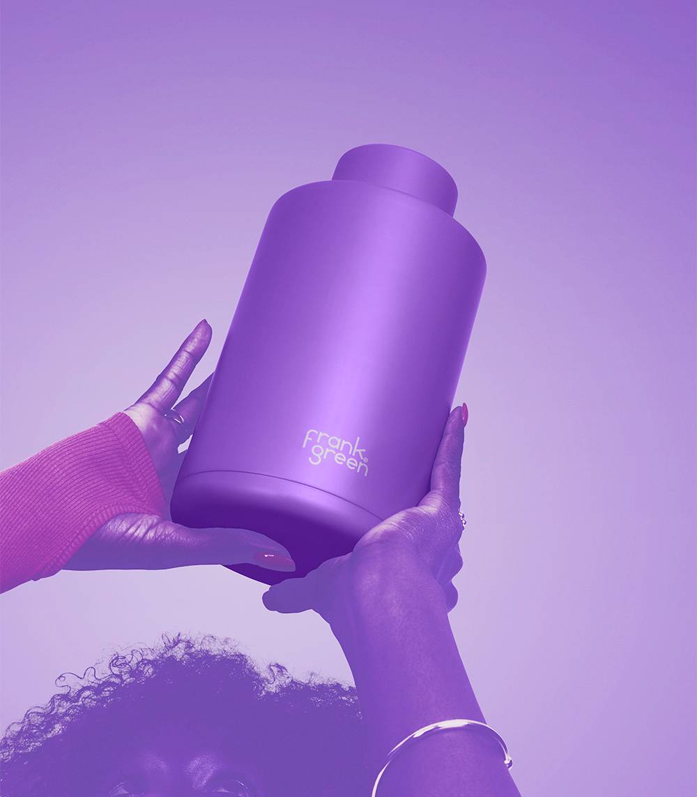 Frank Green - LIMITED EDITION 2 Litre Stainless Steel Ceramic Reusable Bottle in Cosmic Purple