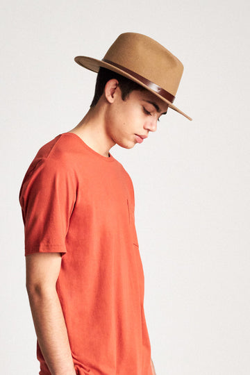 Brixton - Messer Packable Fedora in Tobacco