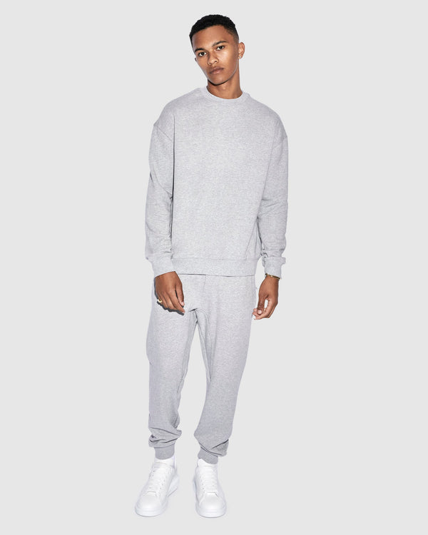 Ksubi - 4x4 Biggie Crew in Light Grey Marle