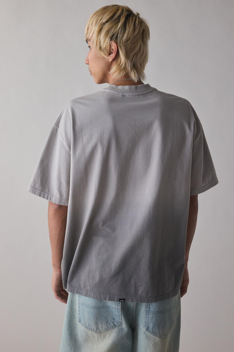 Thrills - Fade Away Box Fit Oversized Tee in Light Grey Fade