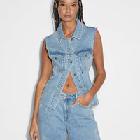 Ksubi - Spark Vest Torn Up in Denim