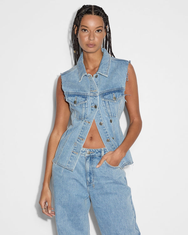 Ksubi - Spark Vest Torn Up in Denim