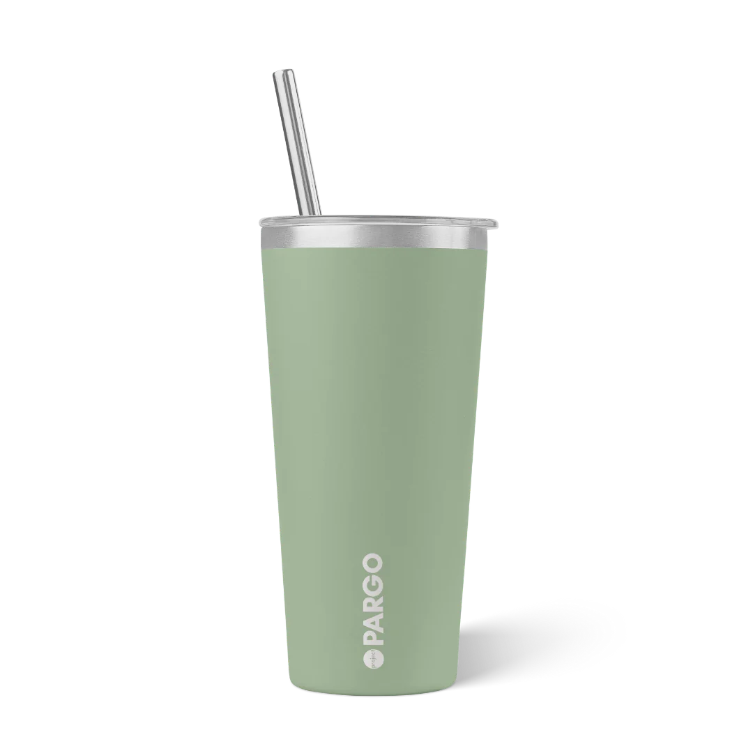 Project PARGO - 20oz Insulated Cup w/stainless Straw in Eucalyptus Green