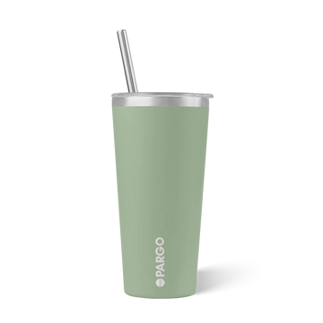 Project PARGO - 20oz Insulated Cup w/stainless Straw in Eucalyptus Green
