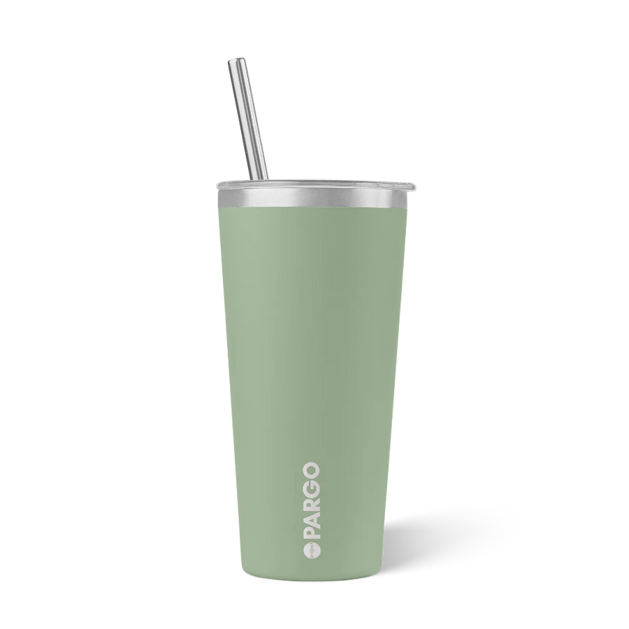 Project PARGO - 20oz Insulated Cup w/stainless Straw in Eucalyptus Green