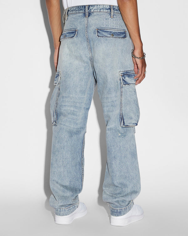 Ksubi - Mens Riot Cargo Pant Dynamo in Denim