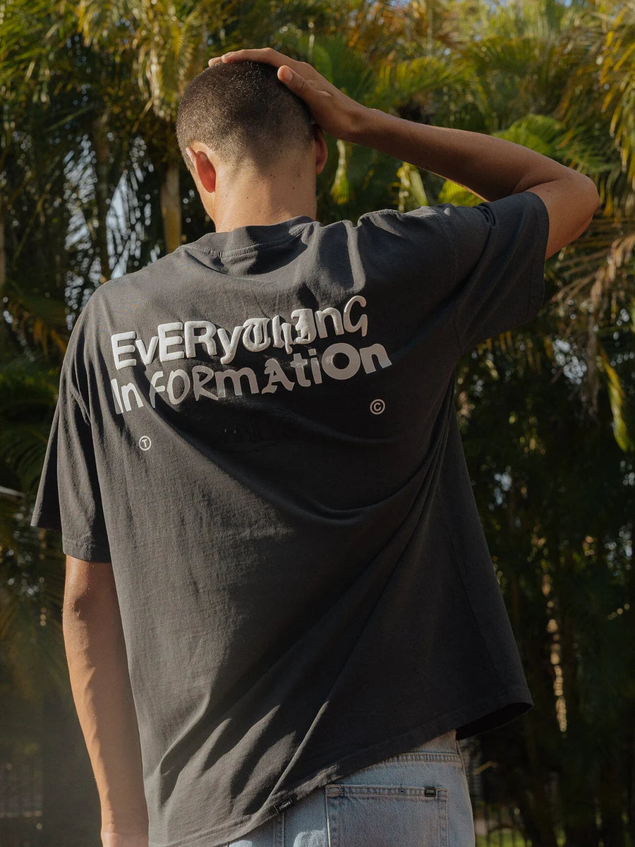 Thrills - Chain of Formation Box Fit Oversized Tee in Dark Charcoal