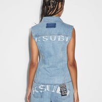 Ksubi - Spark Vest Torn Up in Denim