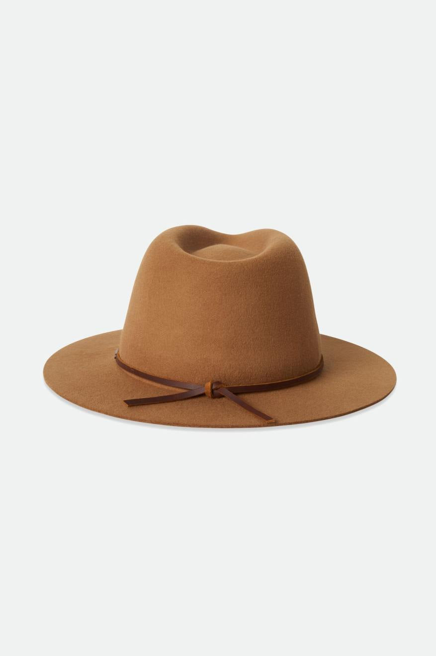 Brixton - Wesley Messer Packable Fedora in Golden Brown