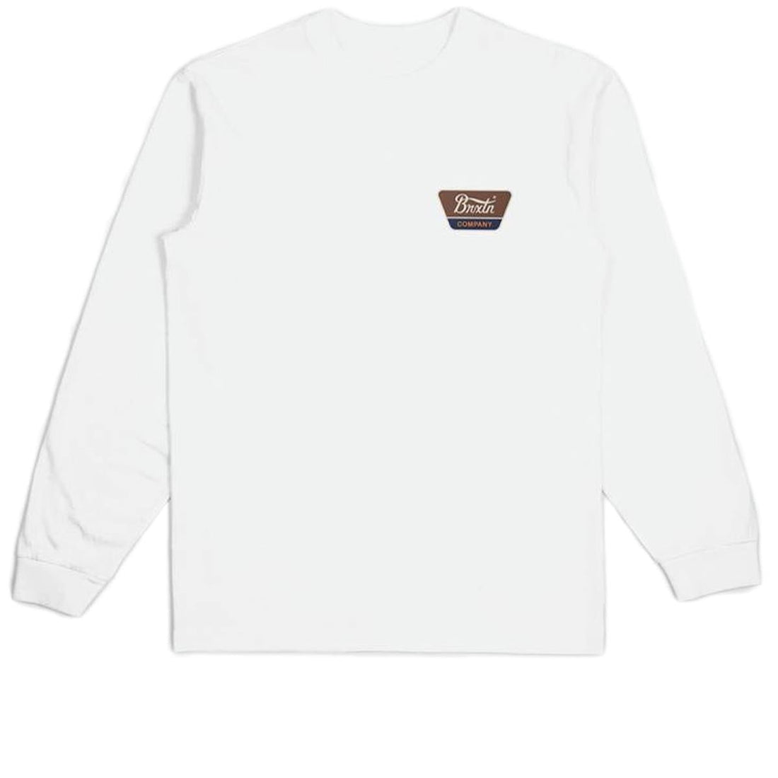 Brixton - Linwood Long Sleeve Tee in White/Sepia/Beige