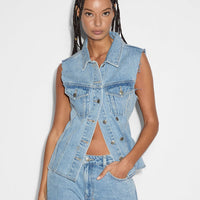 Ksubi - Spark Vest Torn Up in Denim