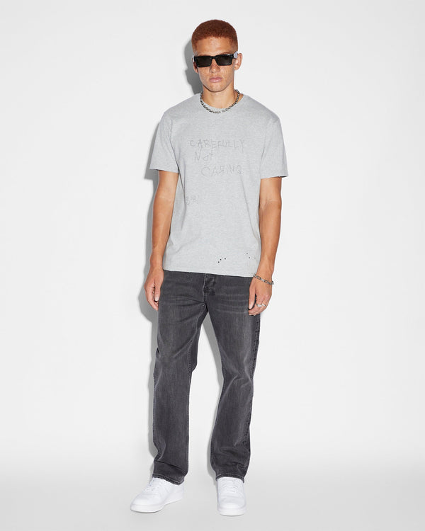 Ksubi - Not Caring Kash Ss Tee in Grey Marle