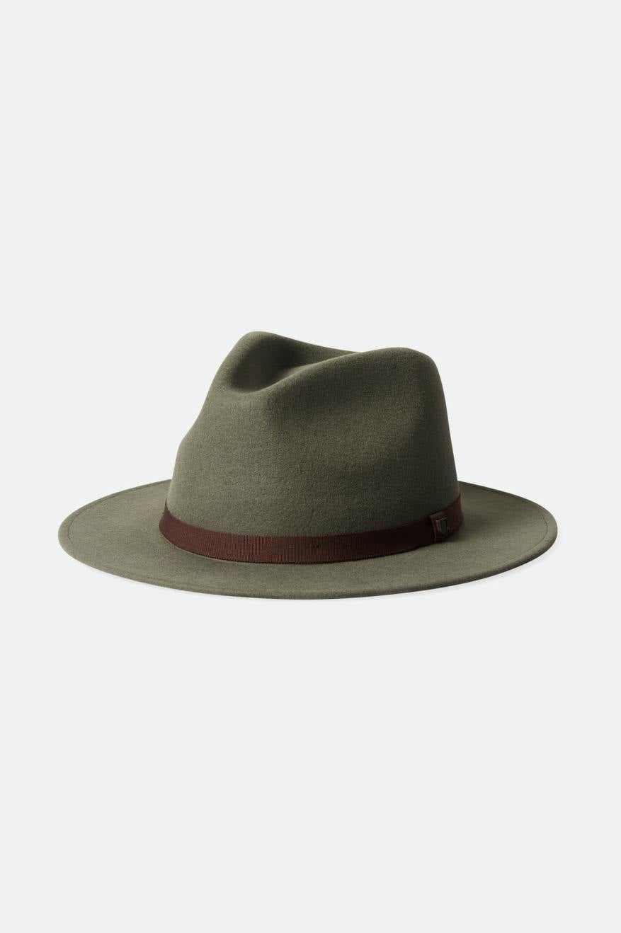 Brixton - Messer Packable Fedora in Light Moss