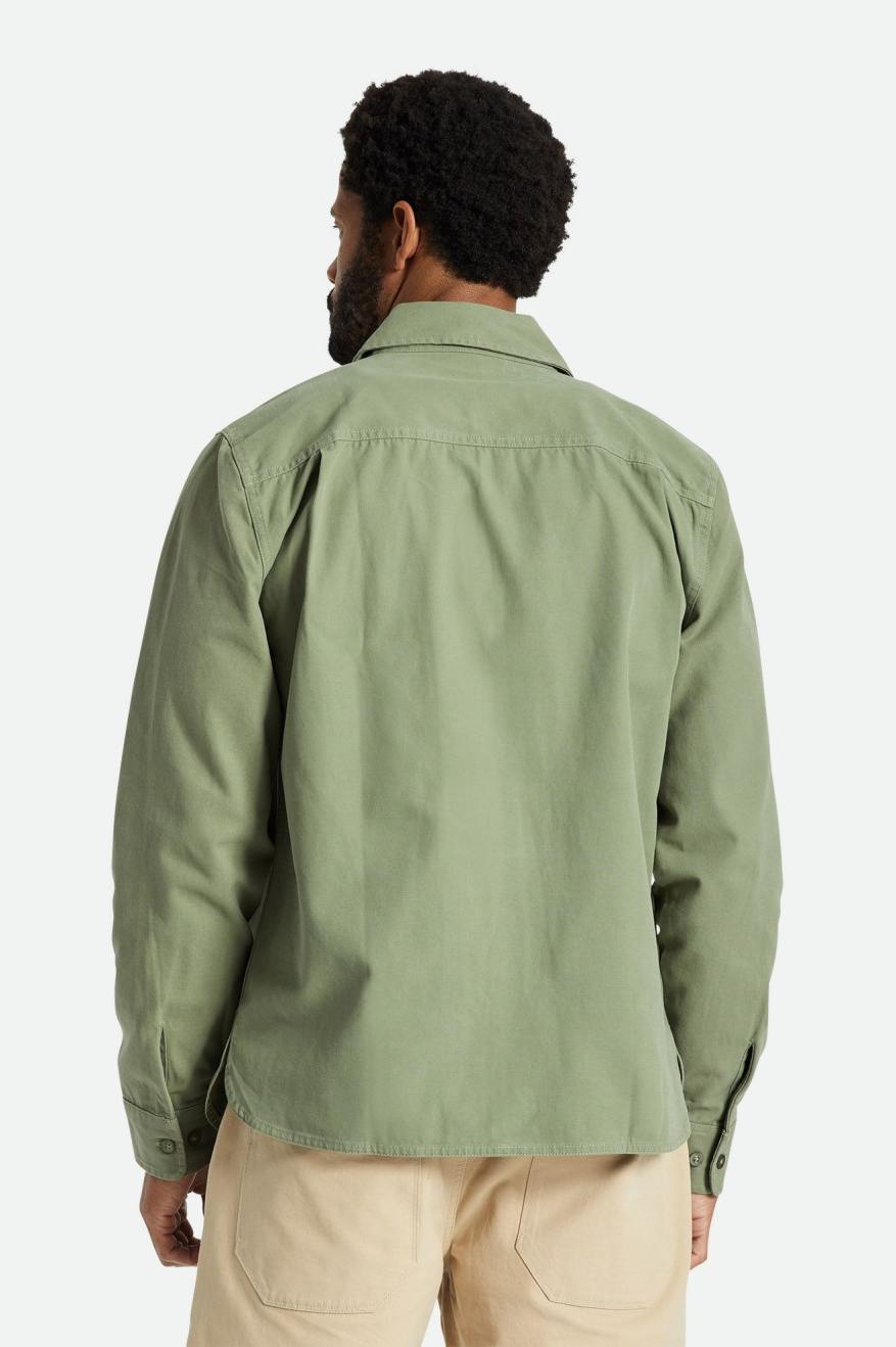 Brixton - Bowery Surplus L/S Overshirt in Olive Surplus