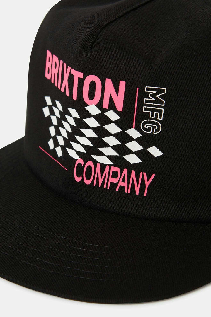 Brixton - Neon Finish Line HP Snapback in Black/Neon