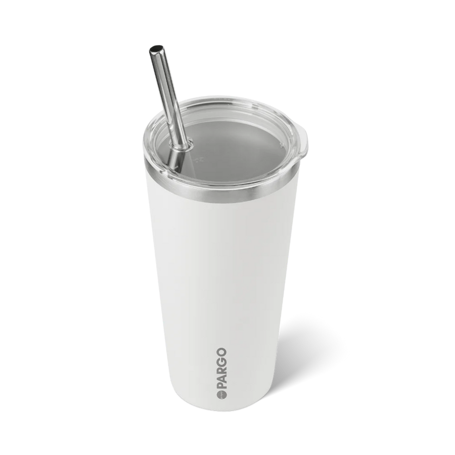 Project PARGO - 20oz Insulated Cup w/stainless Straw in Bone White