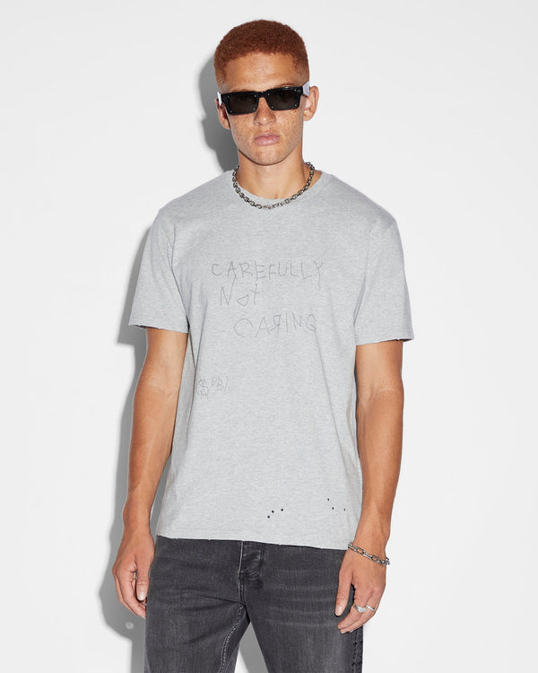 Ksubi - Not Caring Kash Ss Tee in Grey Marle