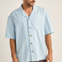 RHYTHM - Relaxed Stripe SS Shirt in Blue