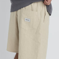 RHYTHM - Textured Linen Brodie Jam Shorts in Incense
