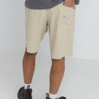 RHYTHM - Textured Linen Brodie Jam Shorts in Incense