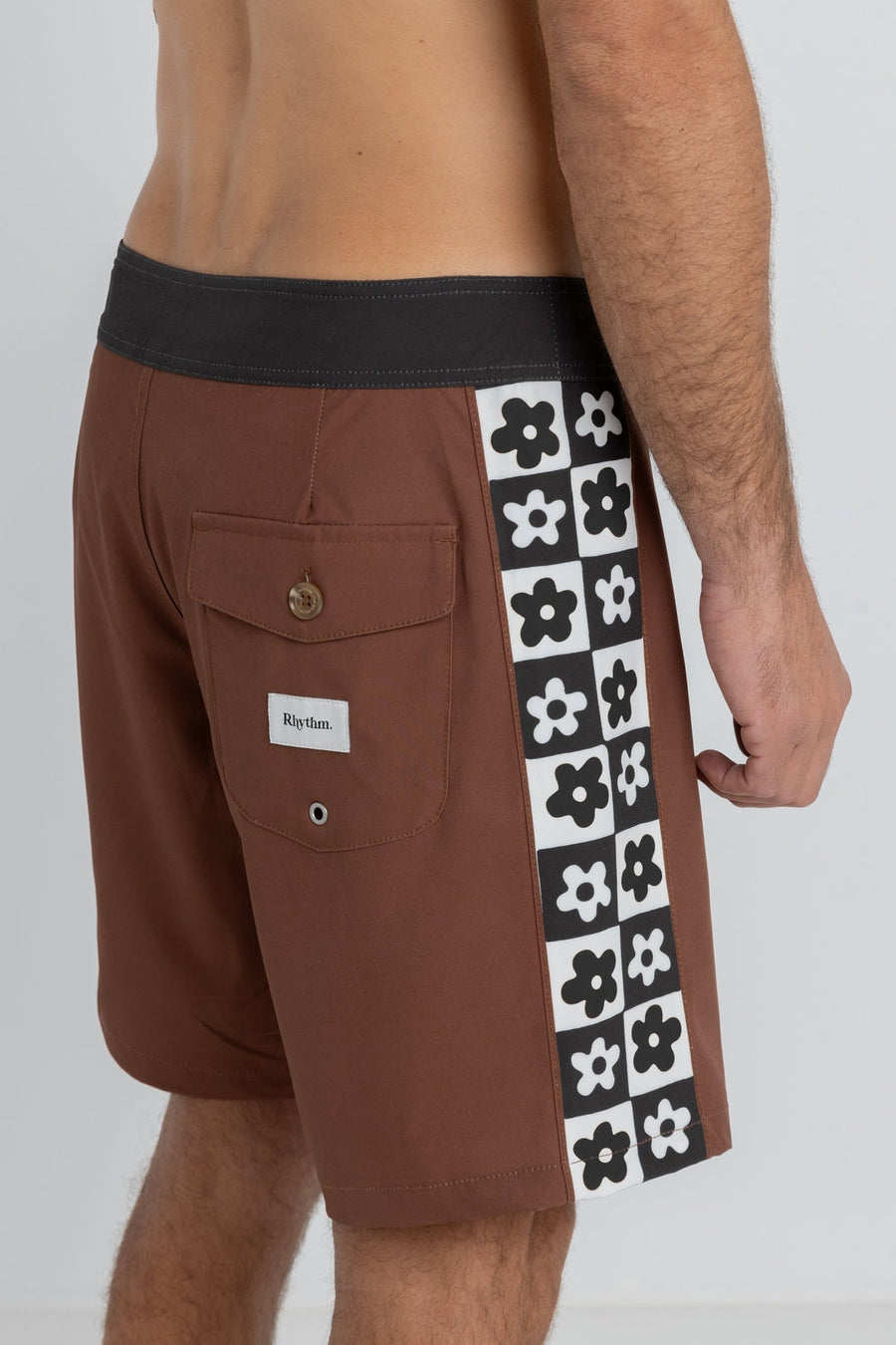 RHYTHM - Flower Bed Trunk Boardshort in Chocolate