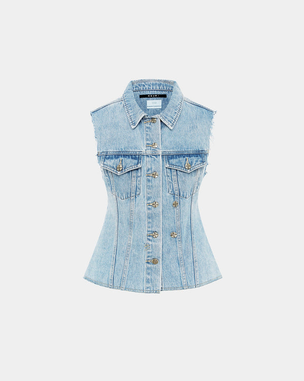 Ksubi - Spark Vest Torn Up in Denim