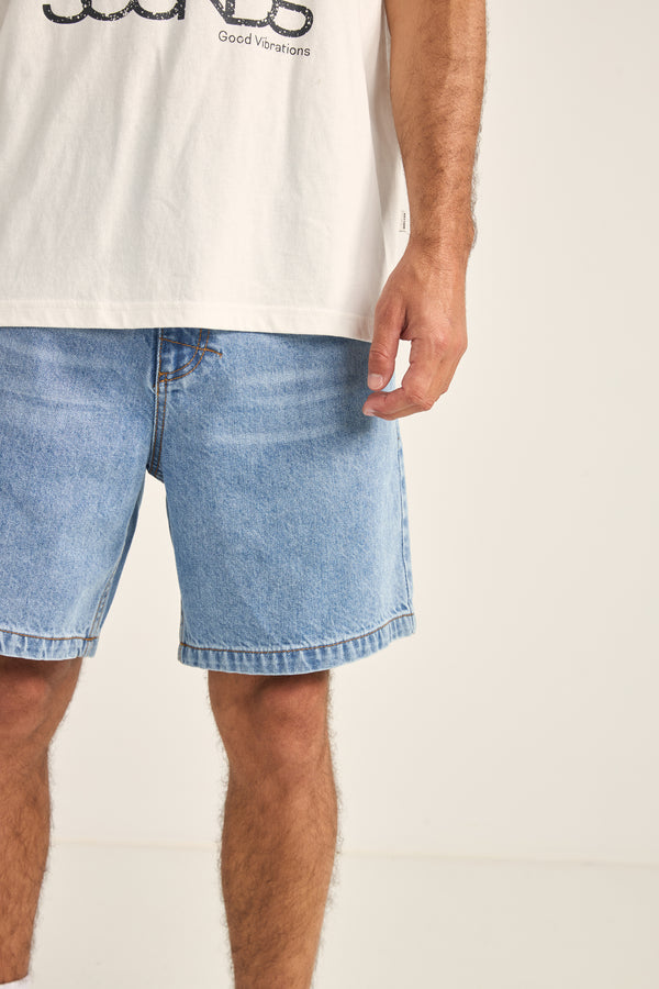 RHYTHM - Subtle Distress Short in Blue