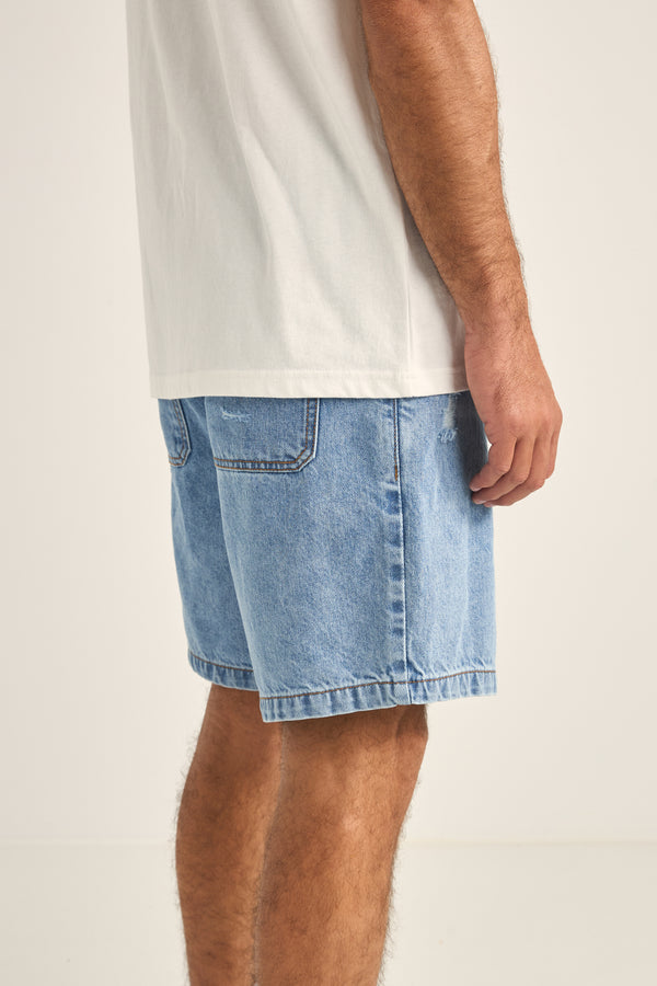 RHYTHM - Subtle Distress Short in Blue