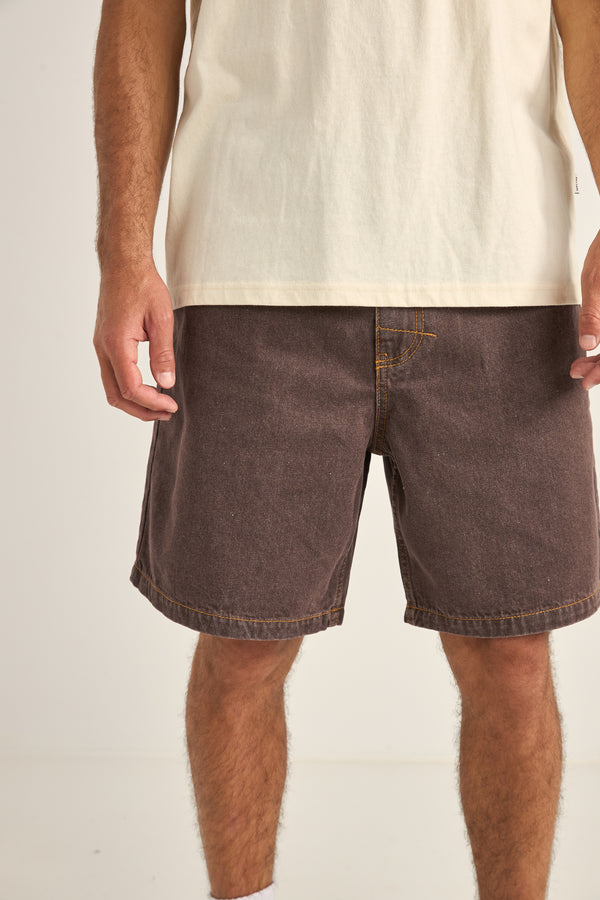 RHYTHM - Chile Denim Short in Brown