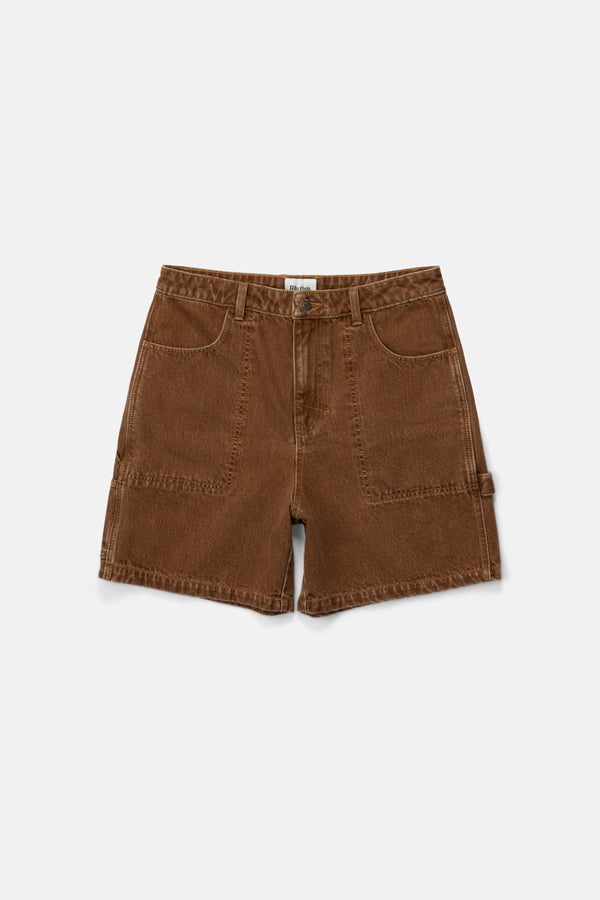 RHYTHM - Slacker Denim Short in Tobacco
