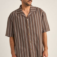 RHYTHM - Baja Relaxed Stripe SS Shirt in Cafe