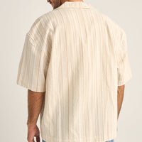 RHYTHM - Benny Relaxed Stripe SS Shirt in Cream