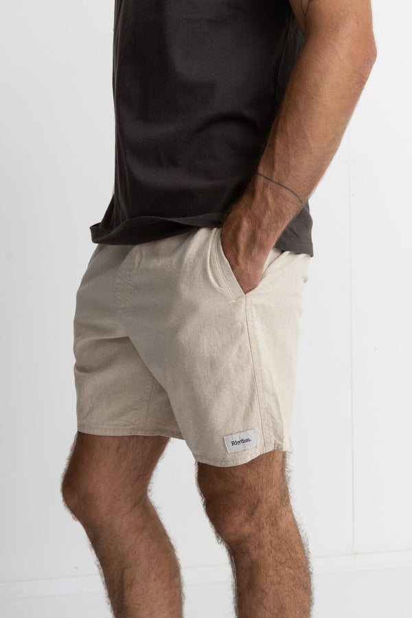 RHYTHM - Classic Linen Jam Shorts in Sand