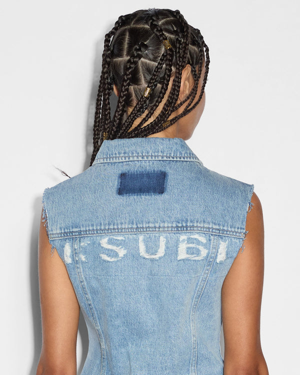 Ksubi - Spark Vest Torn Up in Denim