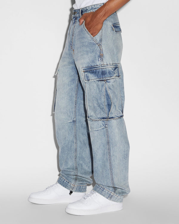 Ksubi - Mens Riot Cargo Pant Dynamo in Denim