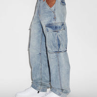 Ksubi - Mens Riot Cargo Pant Dynamo in Denim