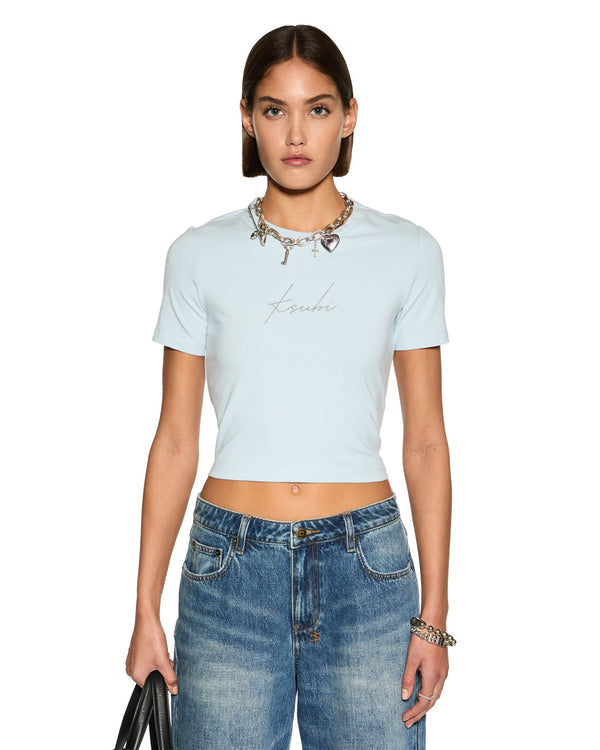 Ksubi - Moniker Baby Tee in Sky Blue