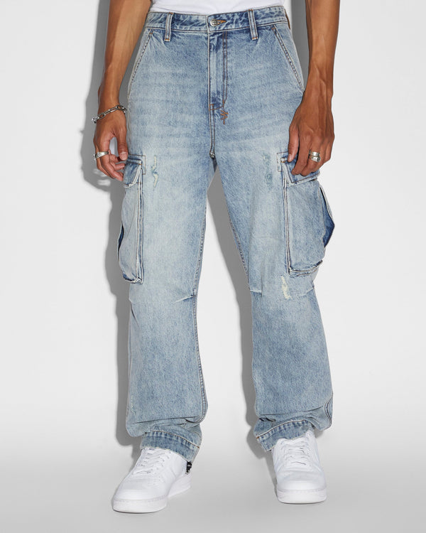 Ksubi - Mens Riot Cargo Pant Dynamo in Denim