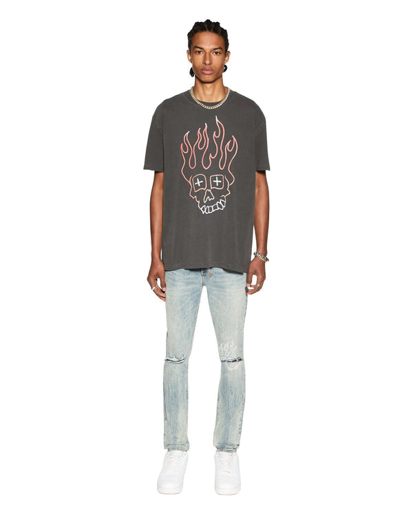 Ksubi - Skull Biggie SS Tee in Faded Black