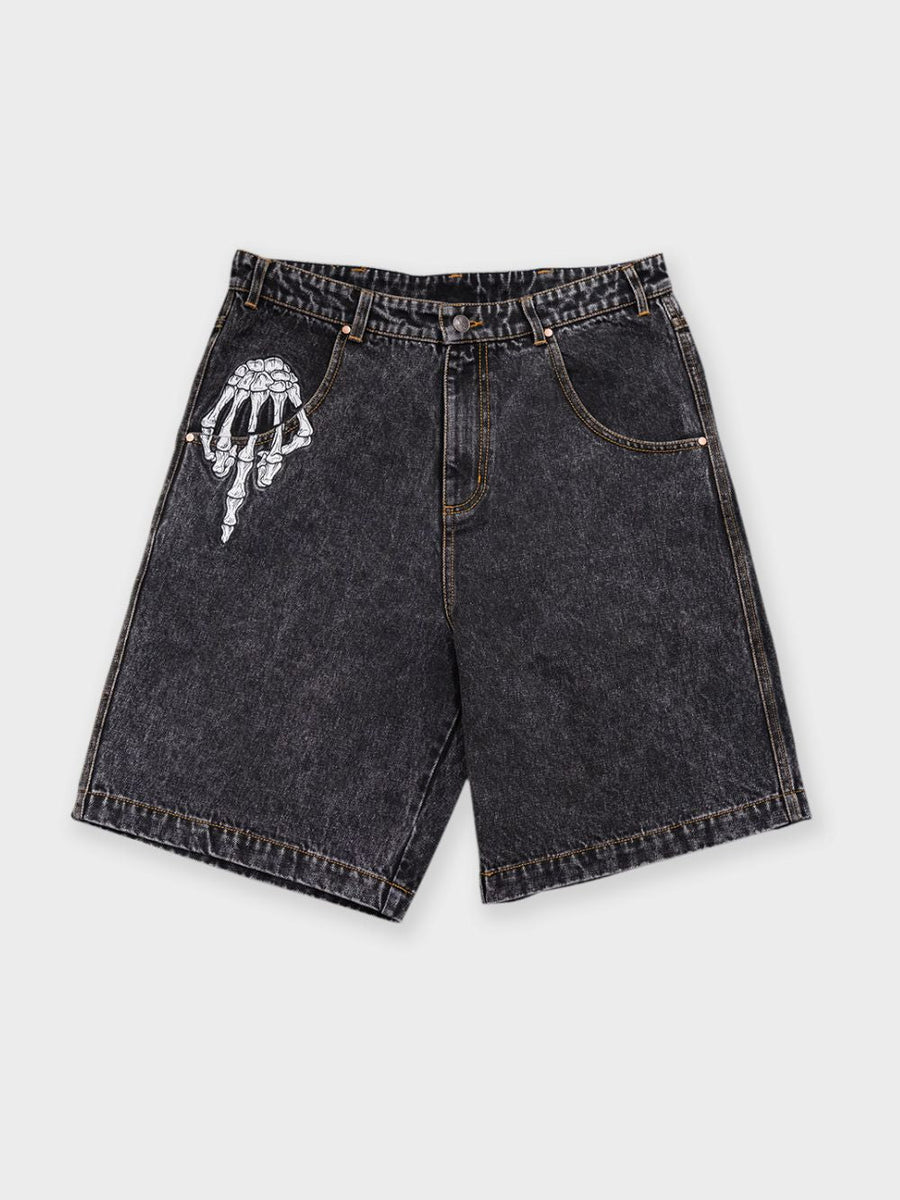 Billy Bones Club - The Bird Denim Short in Washed Black