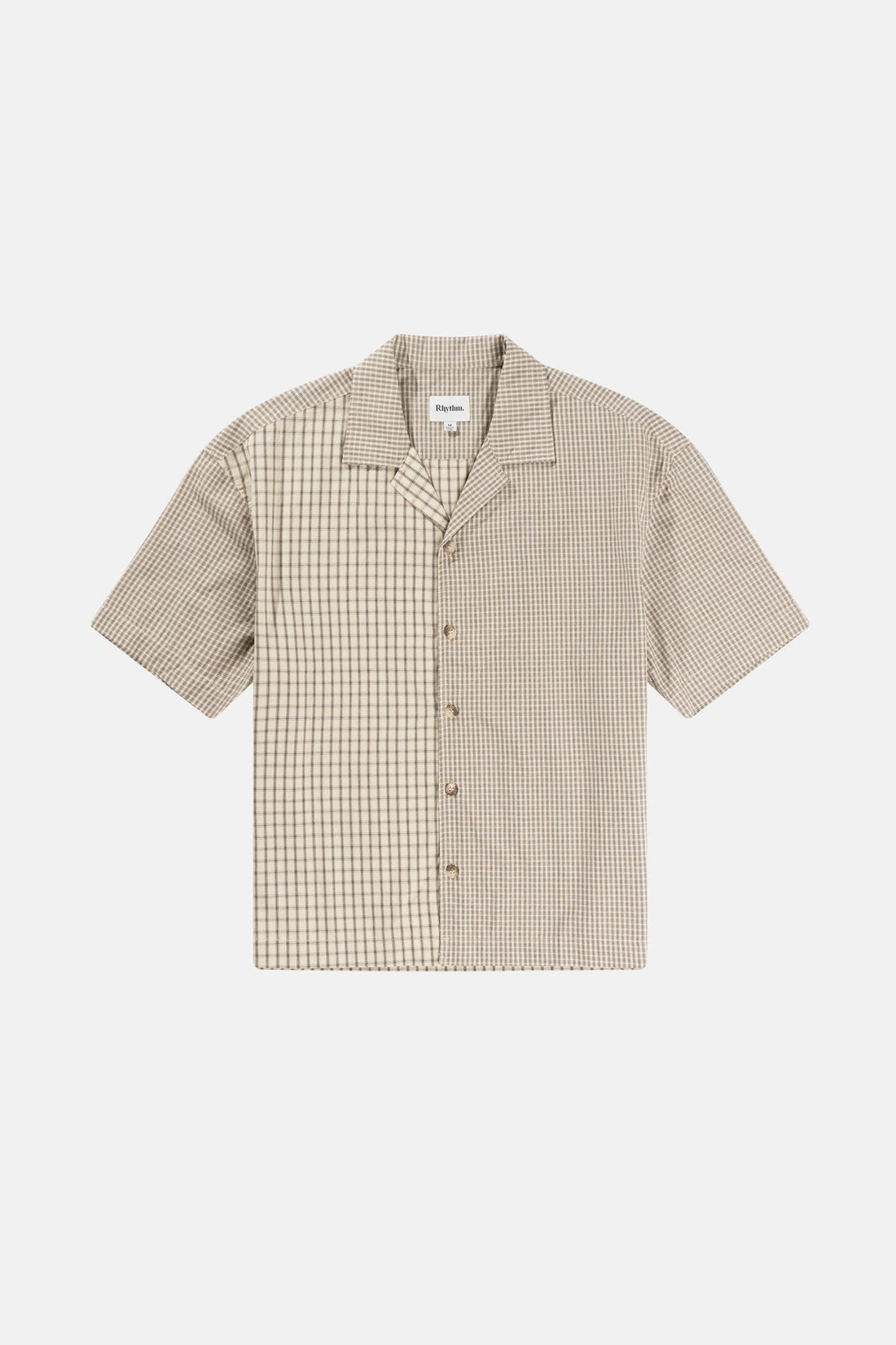 RHYTHM - Cross Check Relaxed SS Shirt in Natural Mixed Check