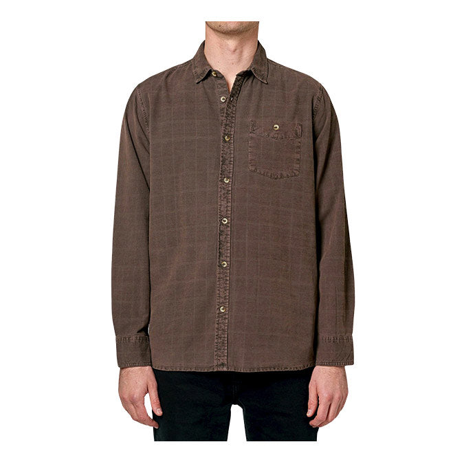 ROLLAS - Tile Cord Shirt in Brown