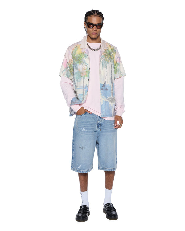 Ksubi - All Day Biggie Long Sleeve Tee in Ice Quartz