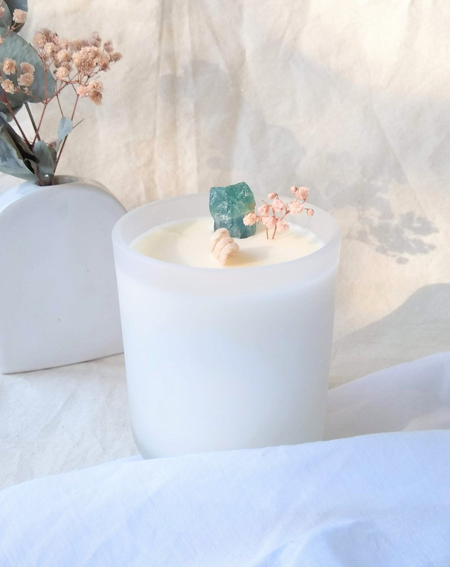 SEVENTEEN70/BOTANICALS -  WATERMELON + BLUE FLUORITE CANDLE