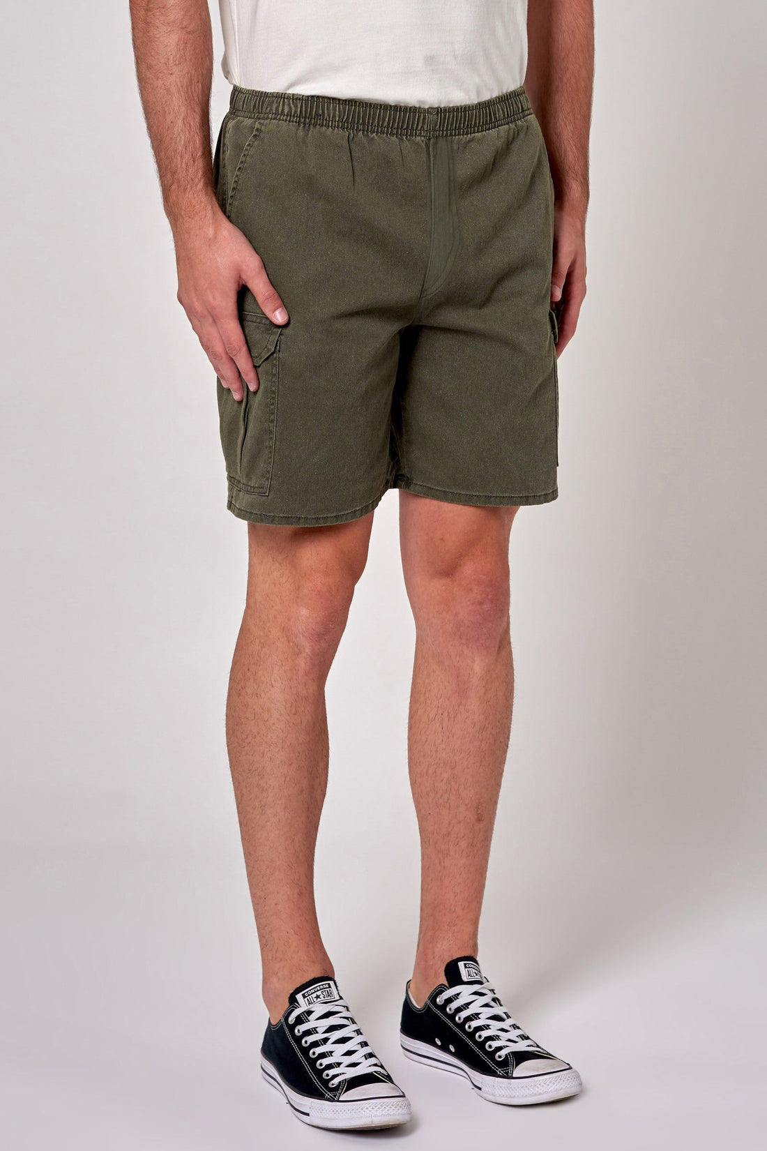 ROLLAS - Tradie Cargo Short in Faded Army